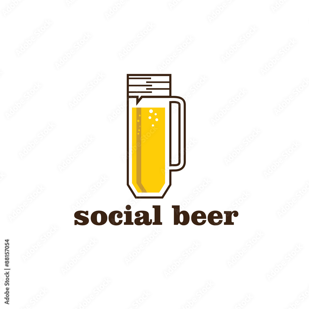 social beer mug pub vector design template