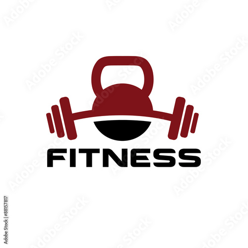 kettlebell and barbell vector design template