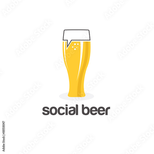 social beer glass pub vector design template