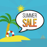 Summer Sale Illustratiion over color background