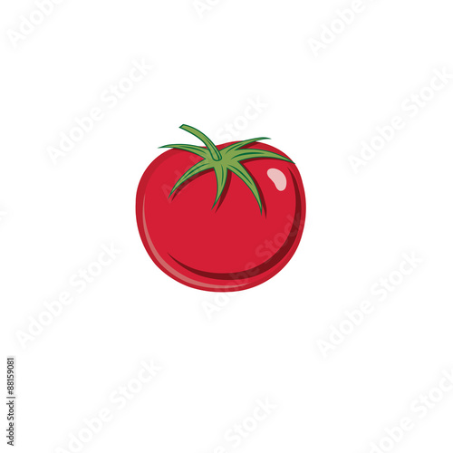 red ripe tomato vector illustration isolated on white backgroud