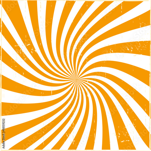 Orange rays abstract retro background