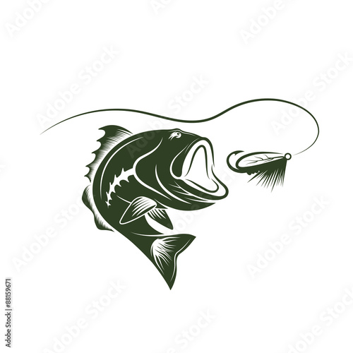 bass and lure vector design template