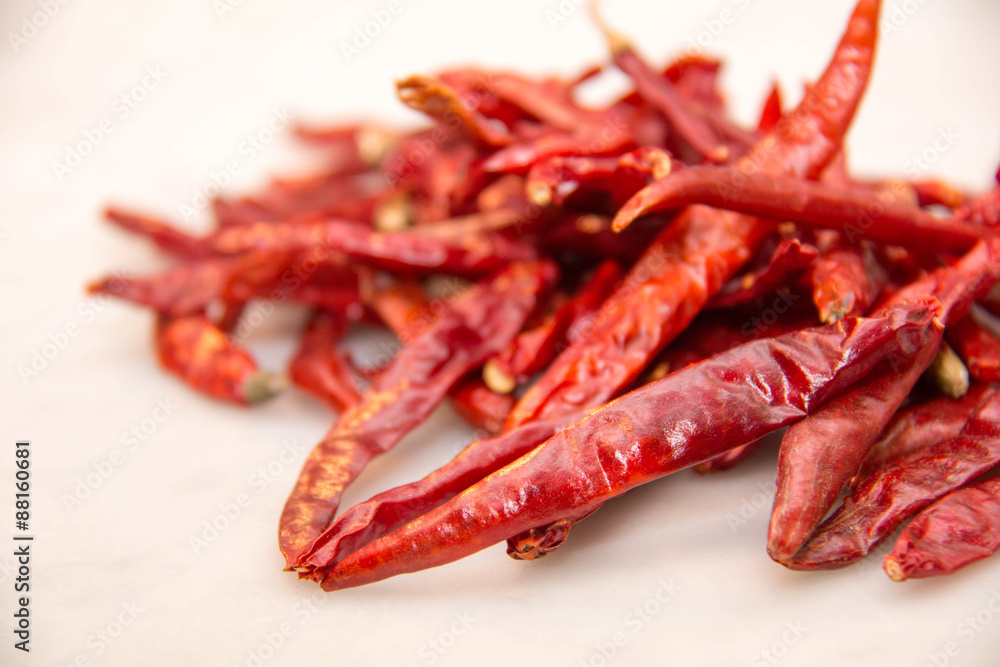 Chilli red dried pepper isolated