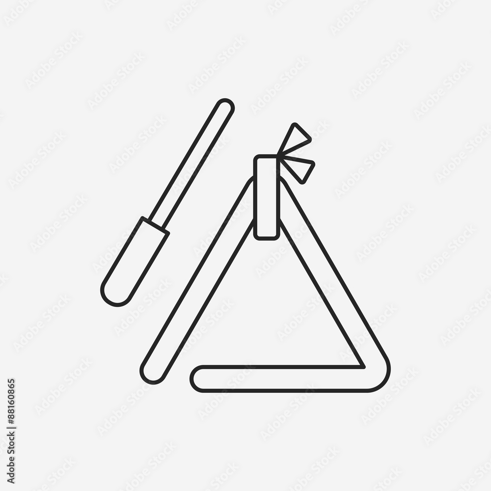 musical triangle line icon musical triangle line icon