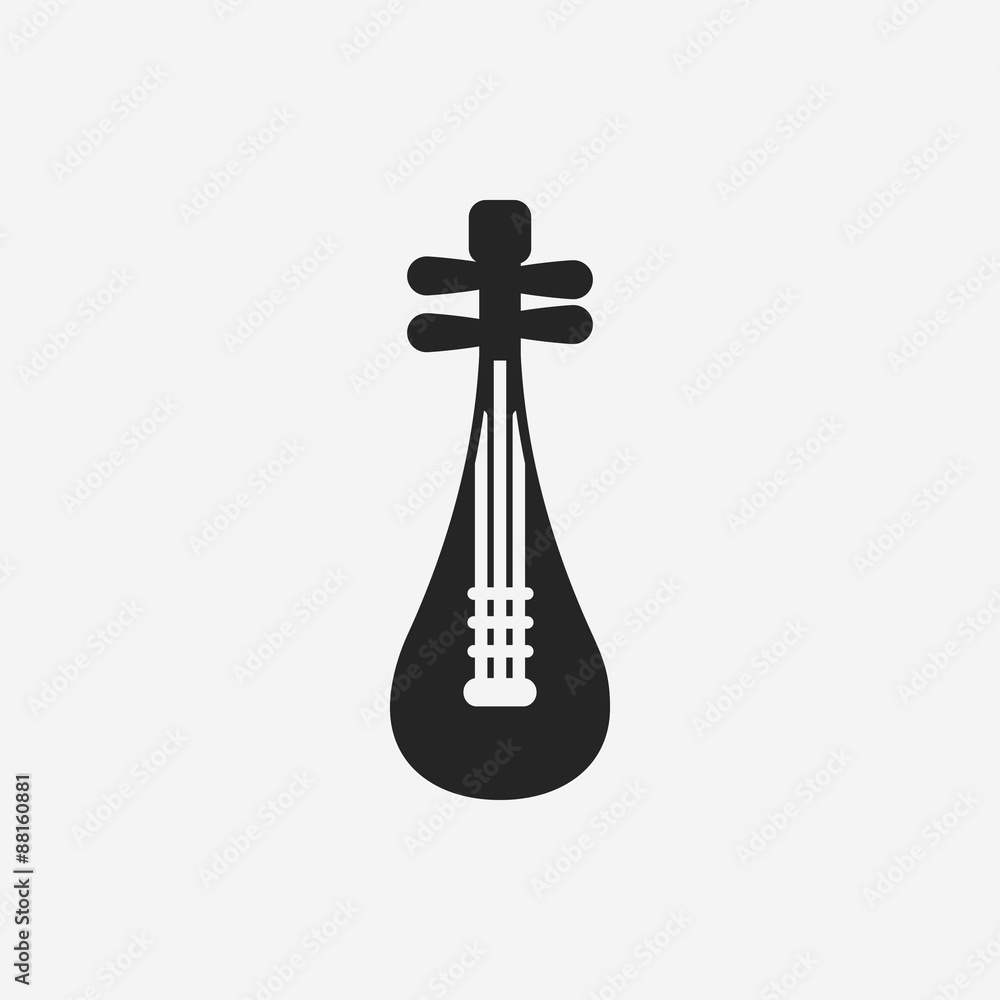 musical instrument Chinese lute icon musical instrument Chinese lute icon