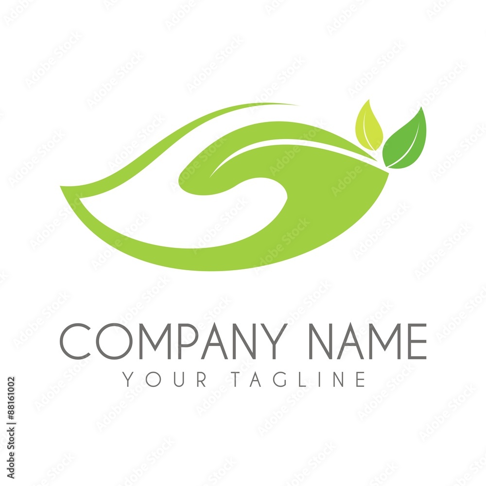 Business Logo - leaf-shaped hands Business Logo - leaf-shaped hands