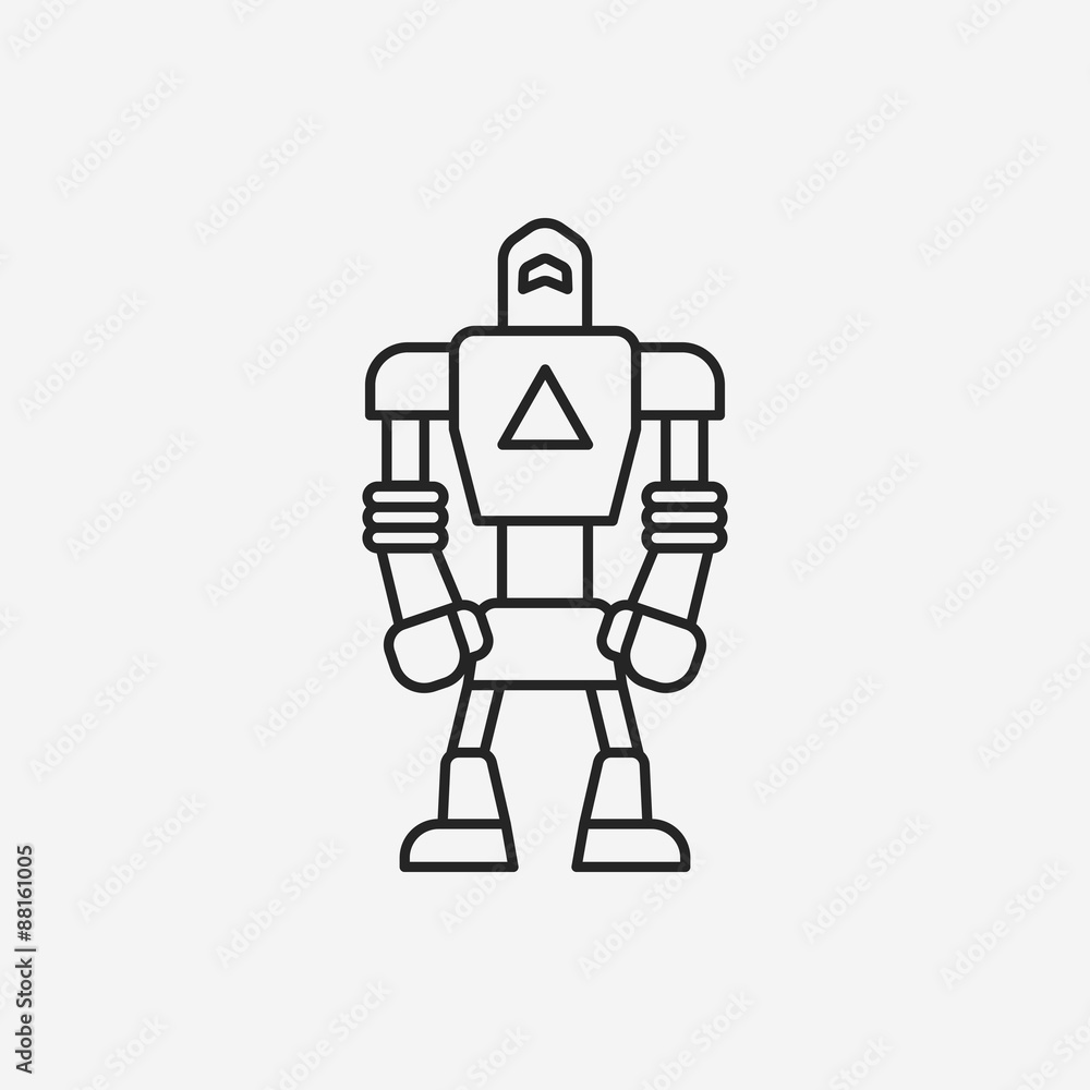 robot line icon