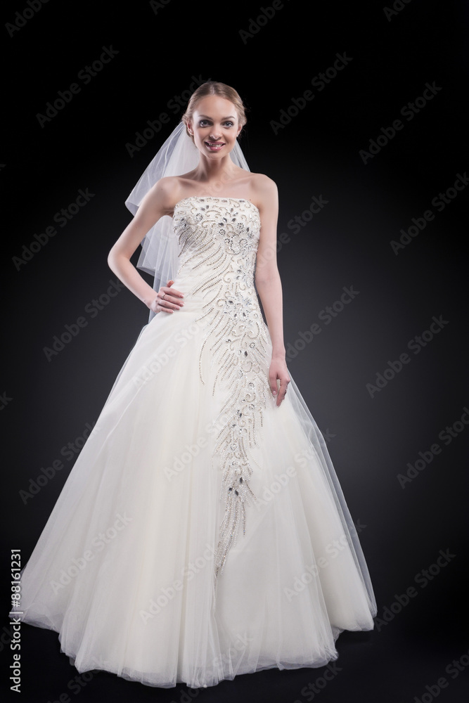 Wedding and Fashion Concept. Portrait of Young Caucasian Female