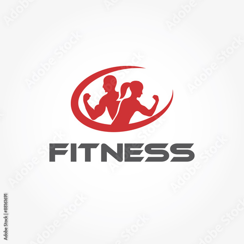 man and woman of fitness silhouette character vector design temp