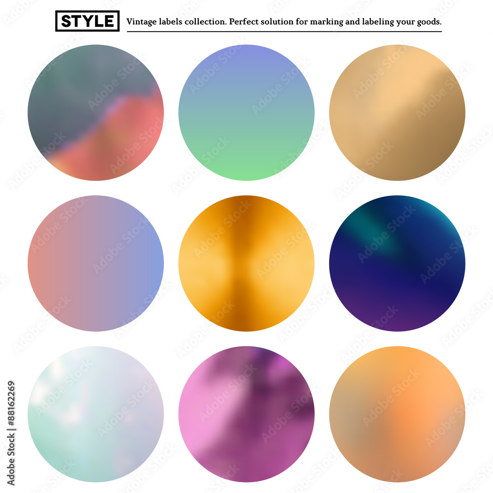Set of colorful blurred round spots Set of colorful blurred round spots