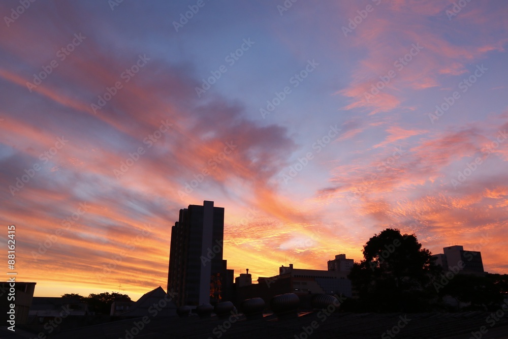 Fire sky sunset in sao caetano city Fire sky sunset in sao caetano city