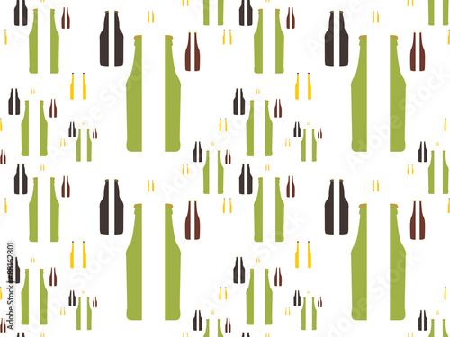 Beer Bottles in Halves Background Seamless Pattern