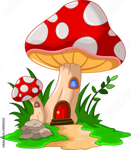 Cartoon mushroom house for you design