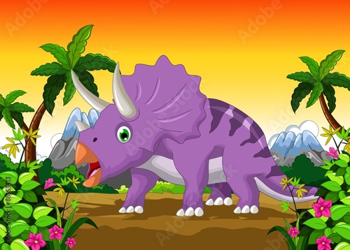 Dinosaur Triceratops cartoon for you design