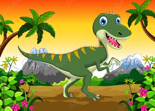 Cute dinosaur cartoon for your design