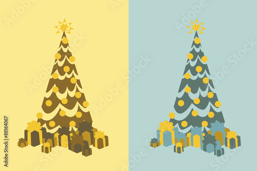 Obraz na płótnie Christmas tree w salonie