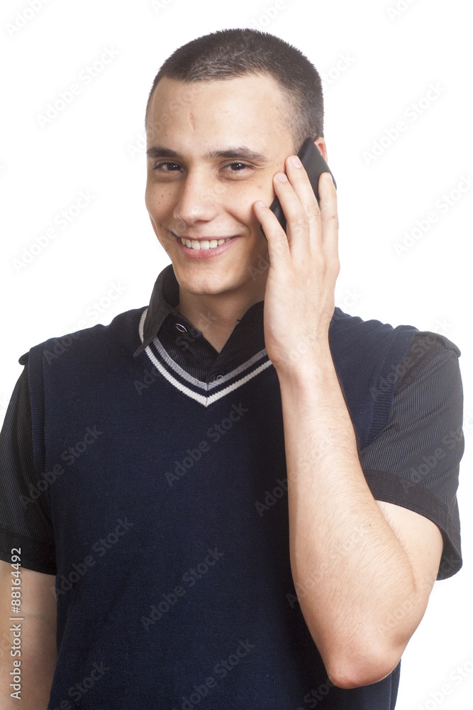 Happy smiling Young men using mobile phone. Happy smiling Young men using mobile phone.