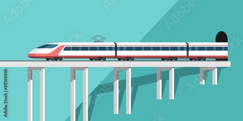 Train. Vector illustration for your design and Infographic template.
