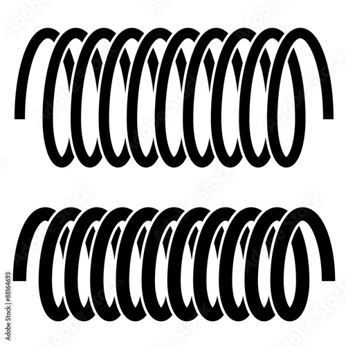 vector tension spring black symbols