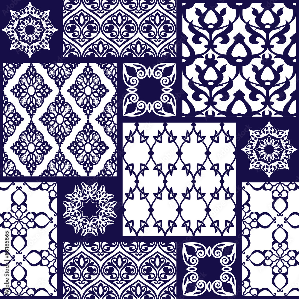 Seamless patternwith oriental motif. 