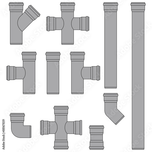 PVC sewer pipes gray