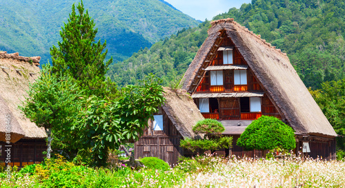 Tableau sur toile Village located in Gifu Prefecture,site of Shirakawa-go. Japan