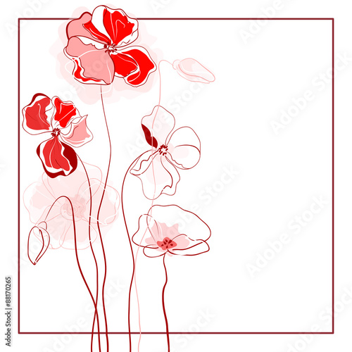 Fototapeta Naklejka Na Ścianę i Meble -  Beautiful floral background of poppies