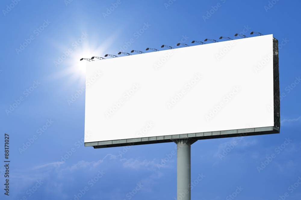blank billboard for advertisement on sky background blank billboard for advertisement on sky background