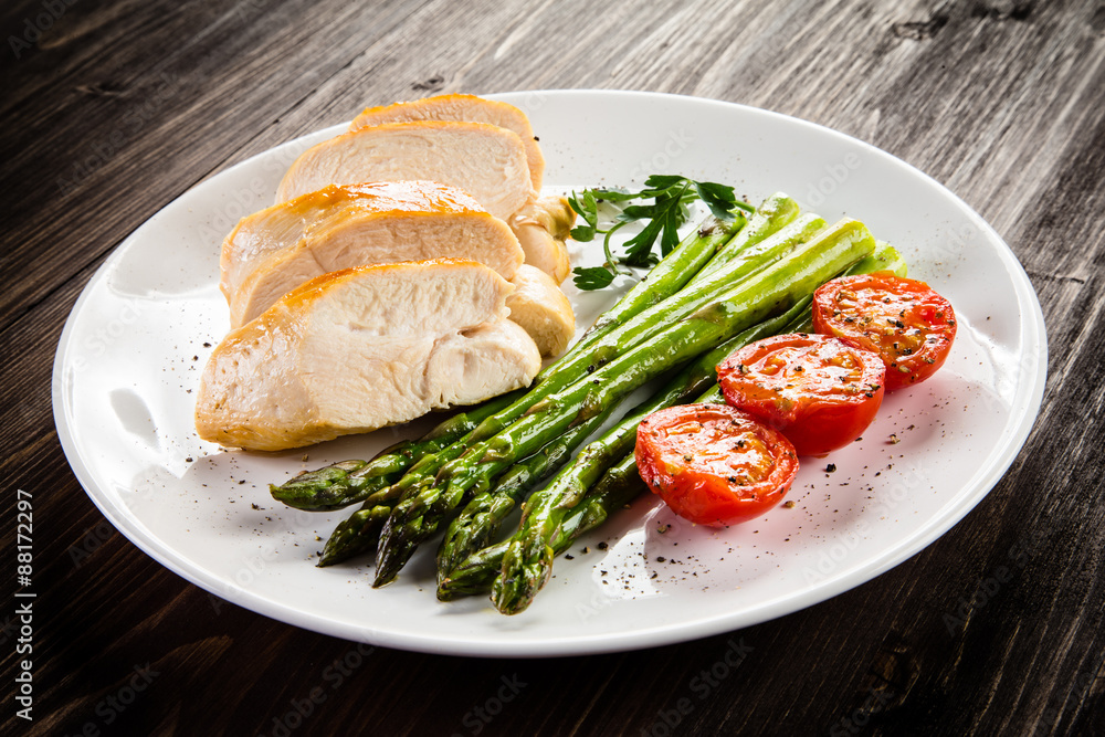 Roast chicken fillets and vegetables Roast chicken fillets and vegetables