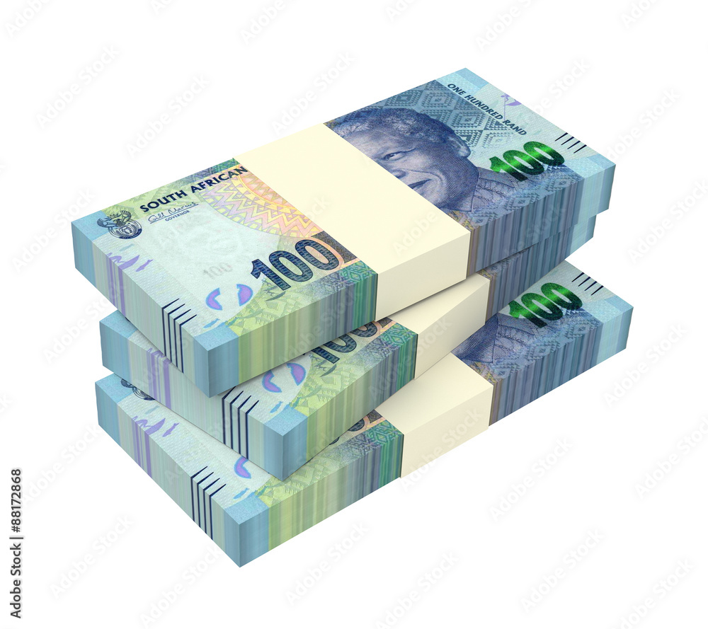 South african rands isolated on white background. Computer generated 3D photo rendering. South african rands isolated on white background. Computer generated 3D photo rendering.