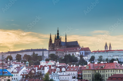 View of Prague castle and Saint Vitus