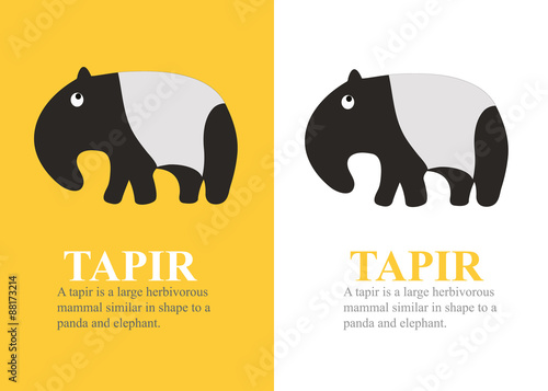 A vector cartoon tapir.
