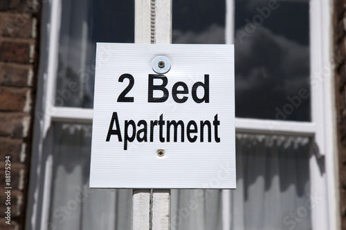 Two Bed Apartment Flat Sign