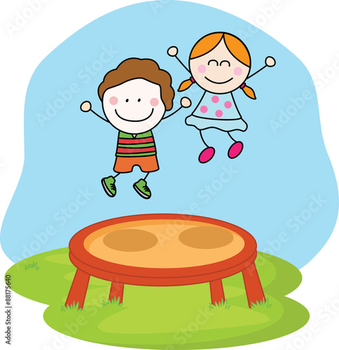 kids playing trampoline