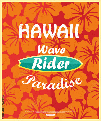 Retro surfing typographical poster with place for text for your