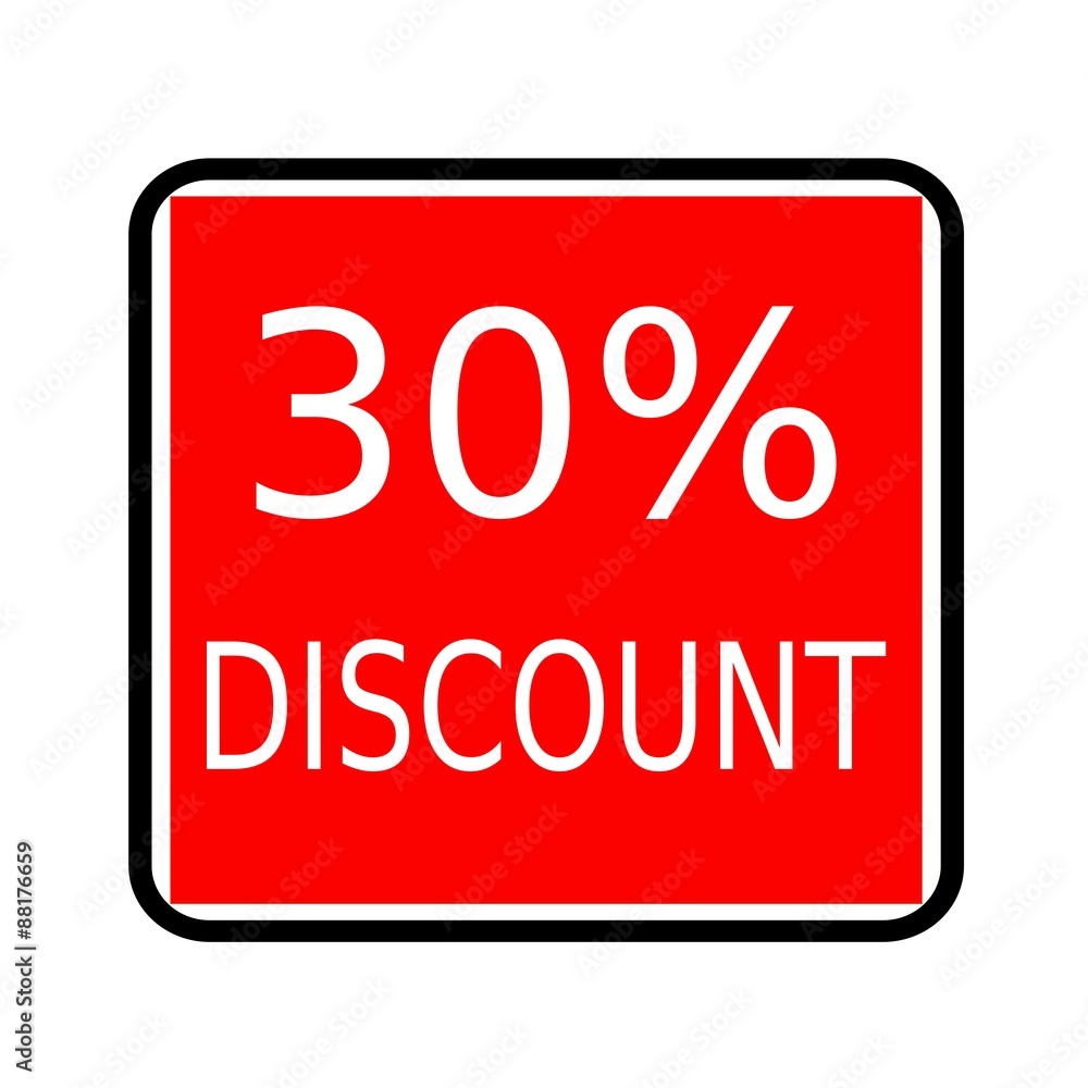 30 percent discount white stamp text on red background 30 percent discount white stamp text on red background