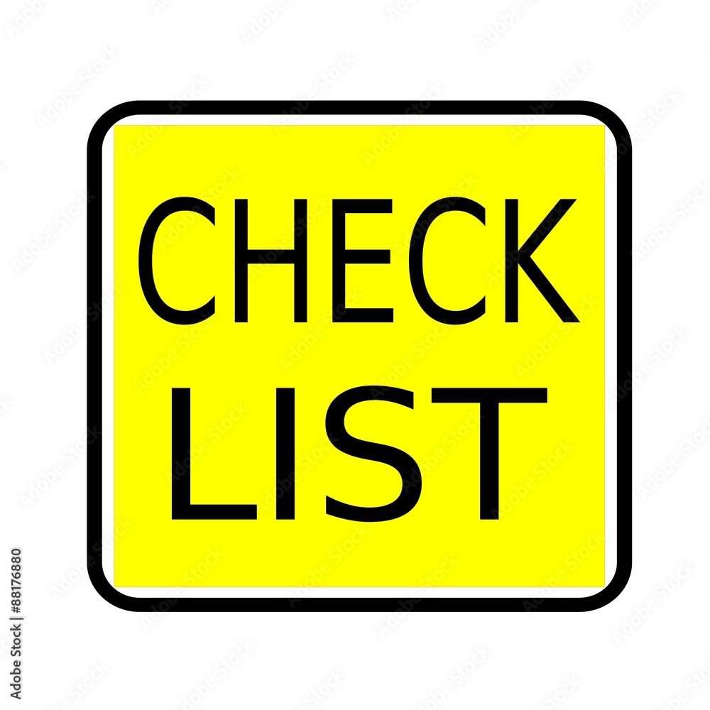 Check list stamp text on yellow background Check list stamp text on yellow background