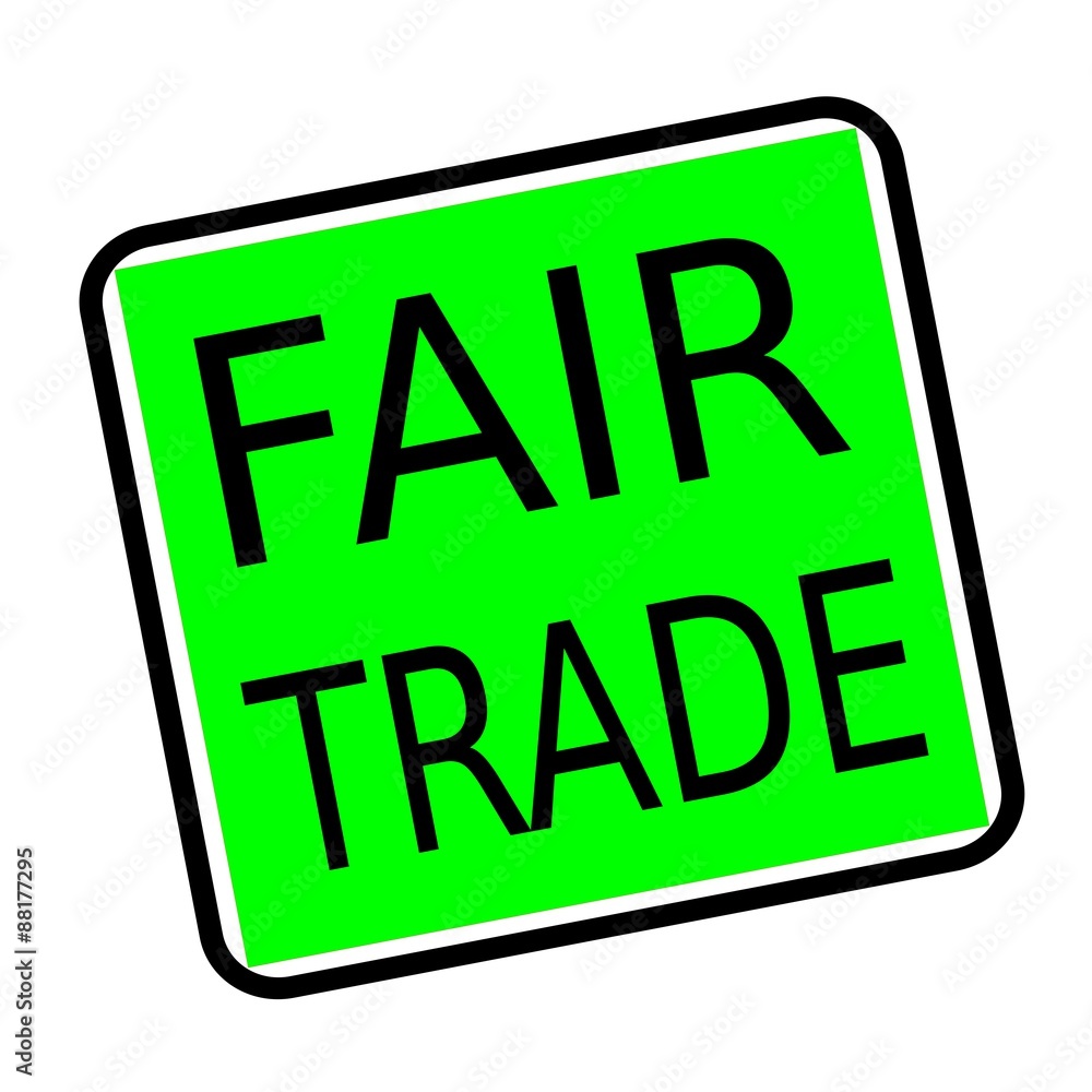 Fair Trade black stamp text on green background Fair Trade black stamp text on green background