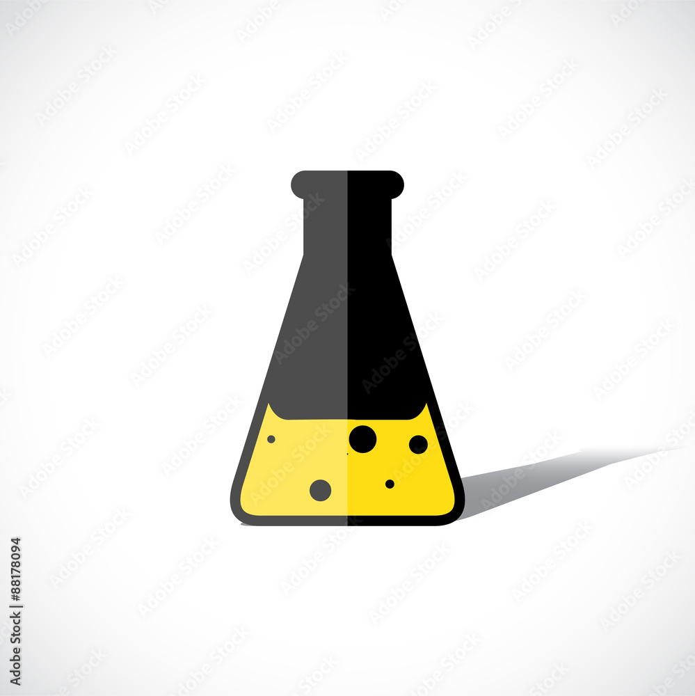 Chemical Icon. Vector illustration flat design with long shadow