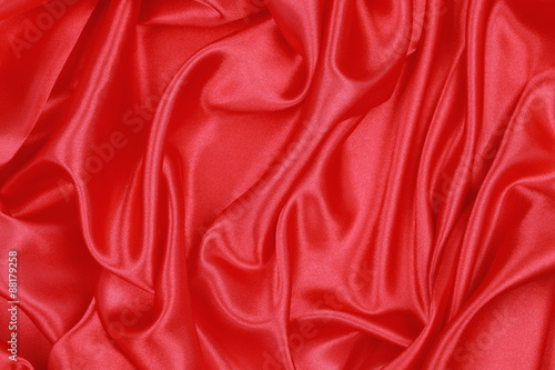 Red Silk cloth of wavy abstract background