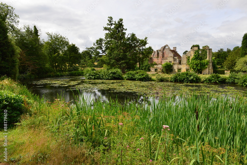 Ruins of a castle in Kent with a Moat