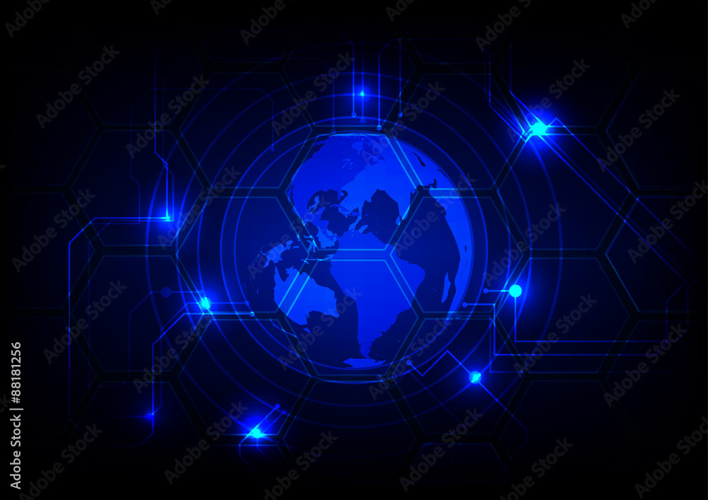 Obraz premium Abstract circuit Technology background . Vector illustration. Wo