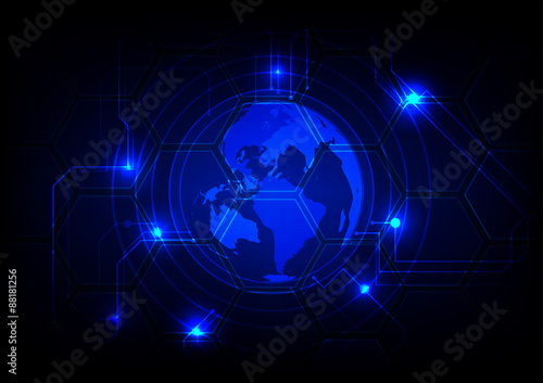 Abstract circuit Technology background . Vector illustration. Wo