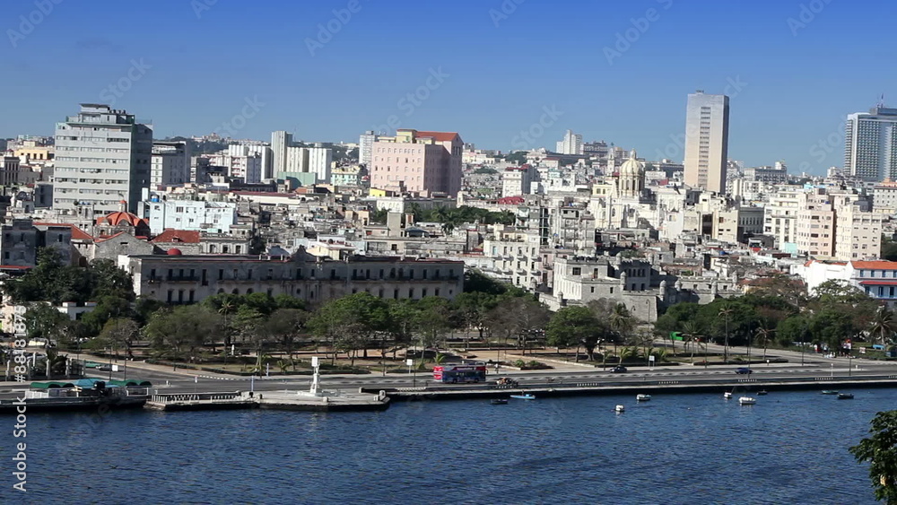 Havana. View of the old city through a bay from Morro's fortress Havana. View of the old city through a bay from Morro's fortress