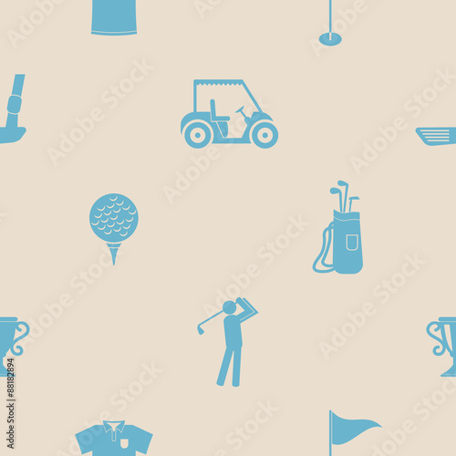 Seamless background with golf icons for your design