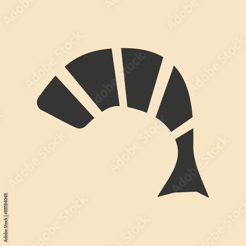 Flat with shadow icon and mobile application shrimp
