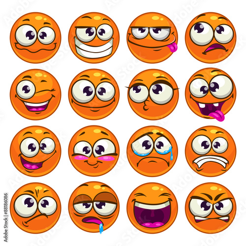 Orange cartoon round characters