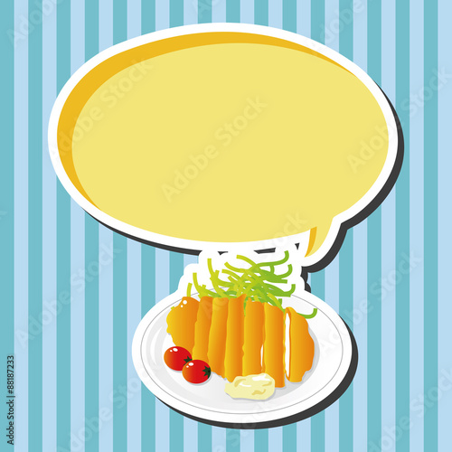 japanese food theme Pork cutlet elements vector,eps