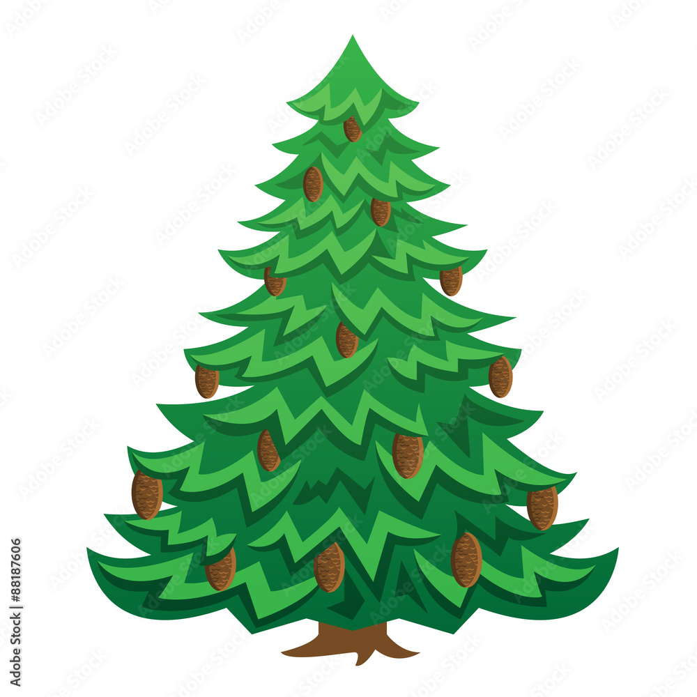 Cartoon tree, green oak tree with luxuriant foliage. vector Cartoon tree, green oak tree with luxuriant foliage. vector